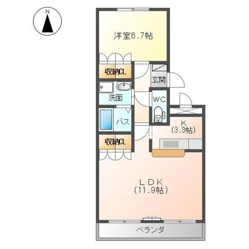 函館市柏木町のアパートの間取り