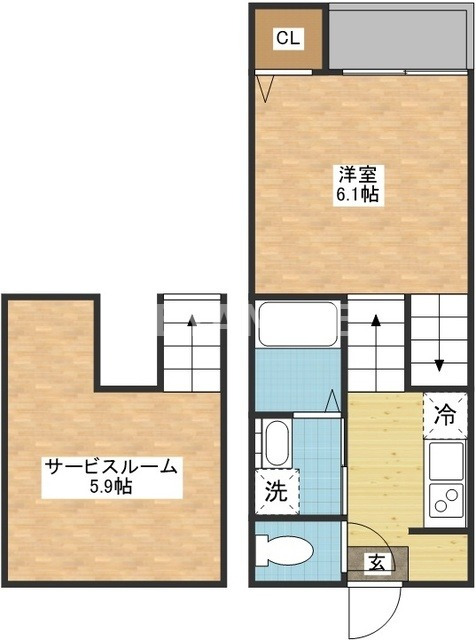 長崎市平和町のアパートの間取り