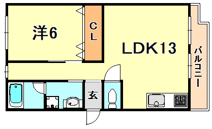 神戸市長田区滝谷町のマンションの間取り