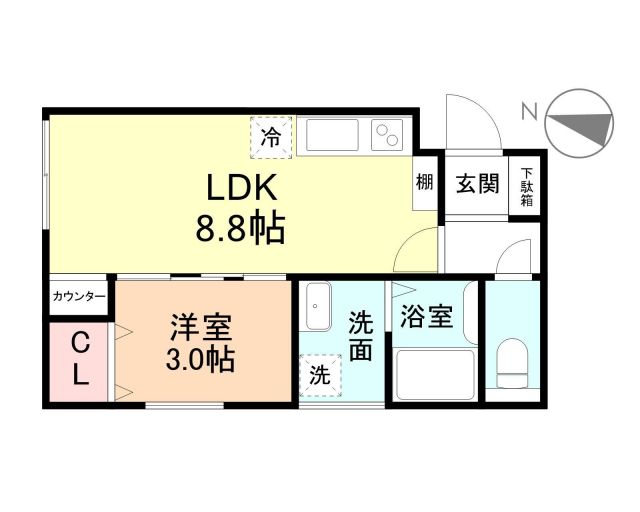 Ｃｌｏｖｅｒ柳町．Iの間取り