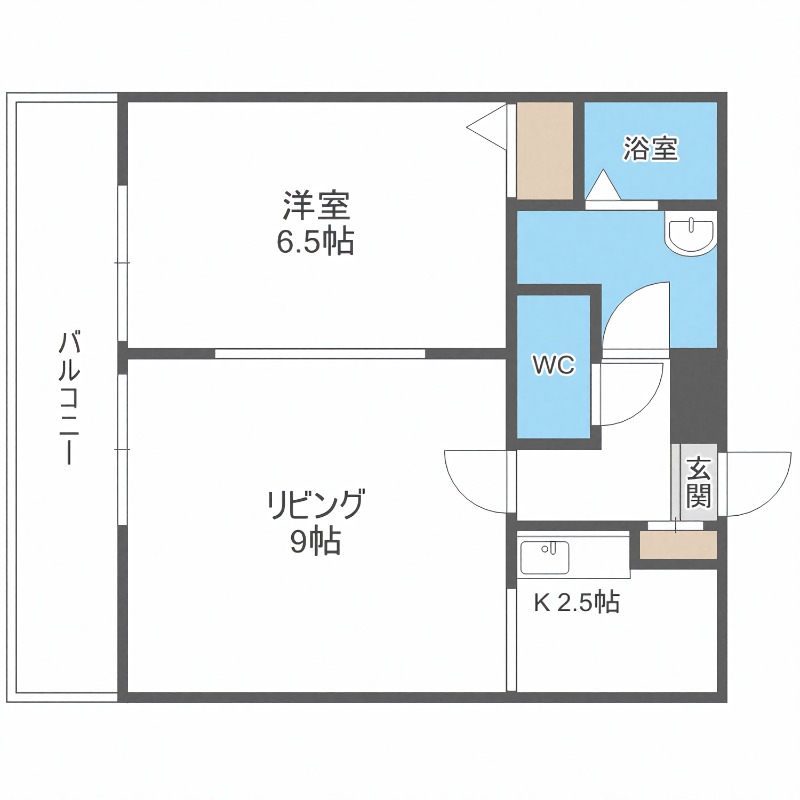 札幌市中央区南六条東のマンションの間取り