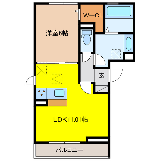 長久手市岩作南島のアパートの間取り