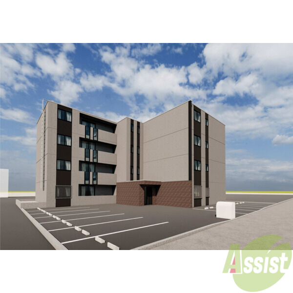 建物外観　外観予想パース　札幌市豊平区月寒東二条「Ｄｏｏｒｓ月寒東」