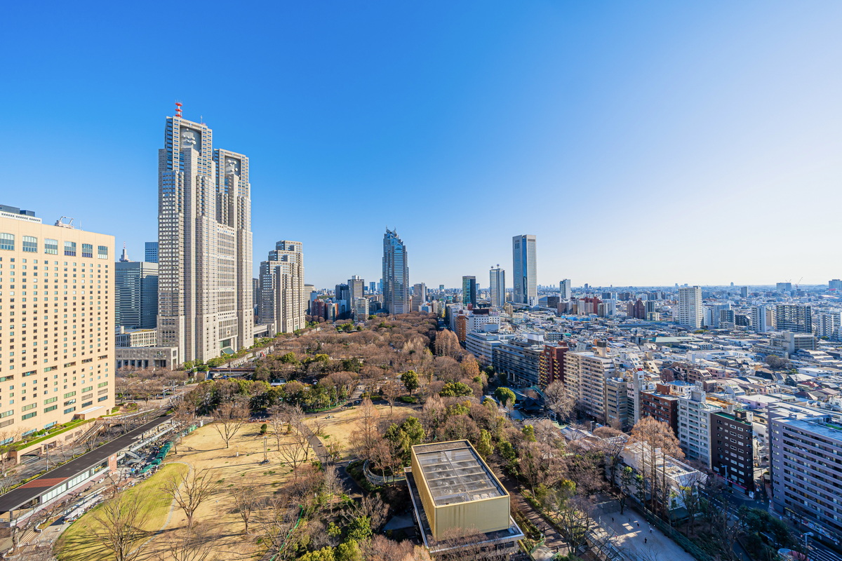 眺望　新宿中央公園を一望する、圧巻のパノラマビュー。
