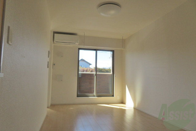 居室・リビング　１１．９帖の洋室は棚も付いております。