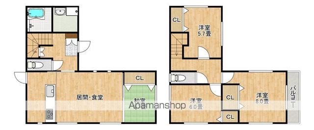 梅林戸建の間取り写真