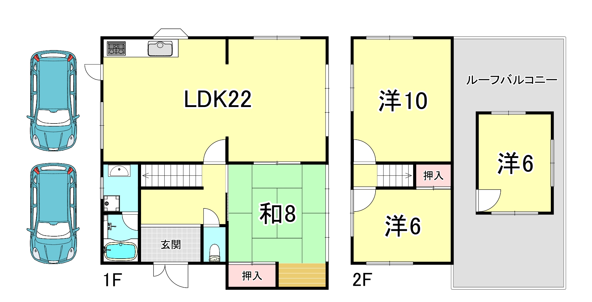 名谷町離れ付き戸建の間取り写真