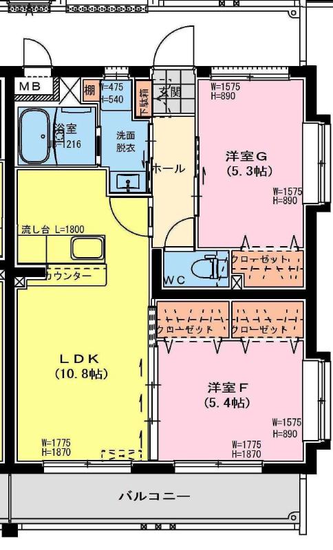 ハイラインSの間取り写真