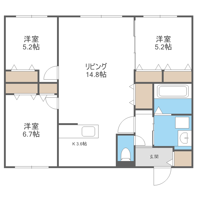 AURA Grandee Minami Sapporoの間取り写真