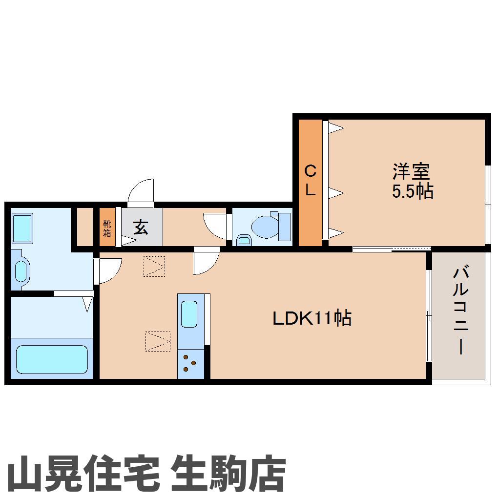 生駒市元町のマンションの間取り