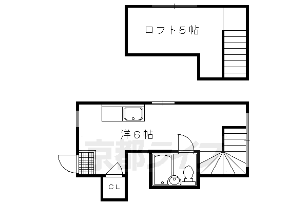 【京都市北区衣笠氷室町のマンションの間取り】