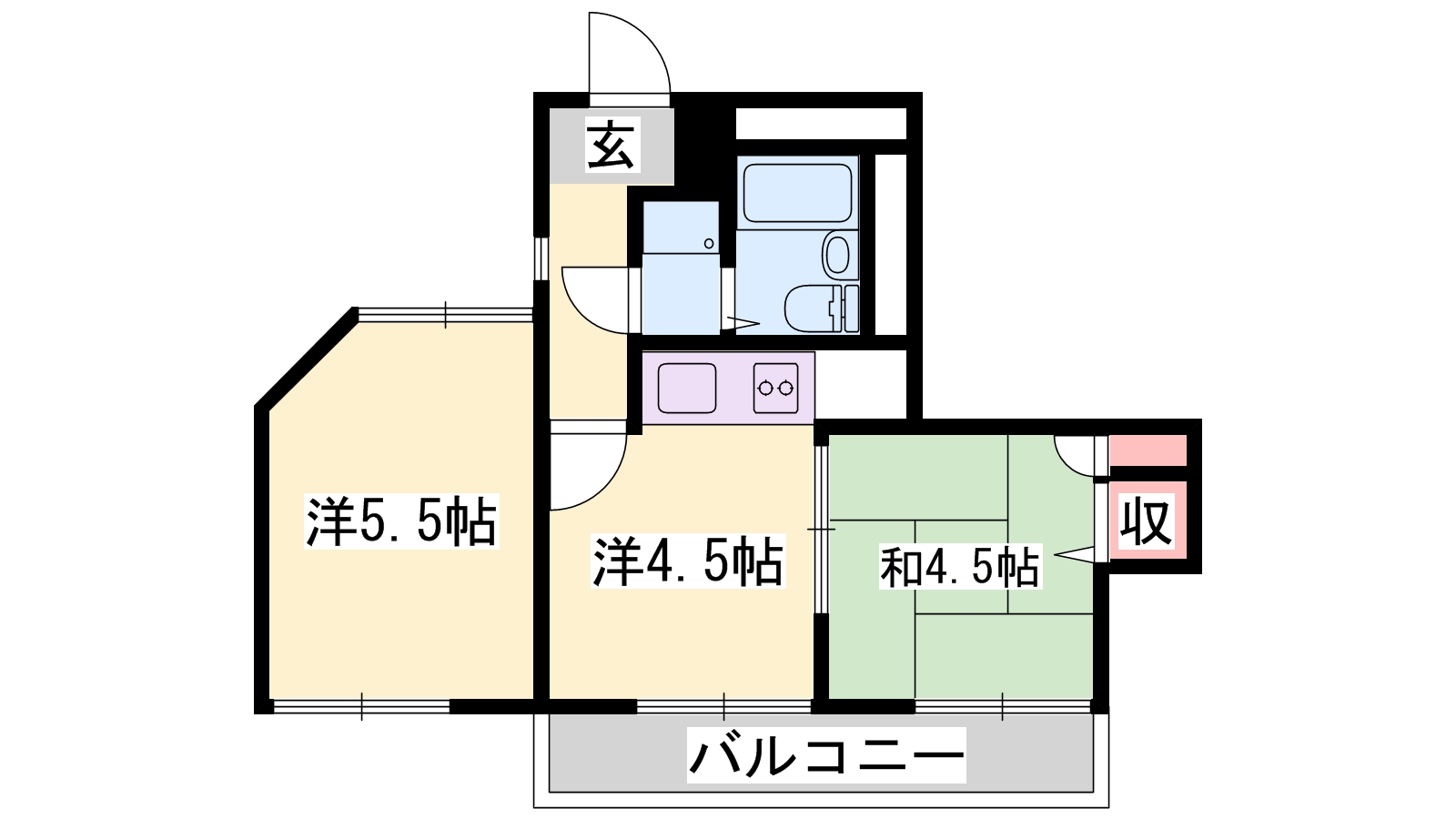 たつの市龍野町日山のアパートの間取り