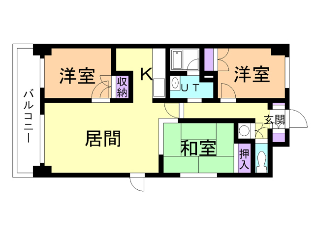 苫小牧市若草町のマンションの間取り