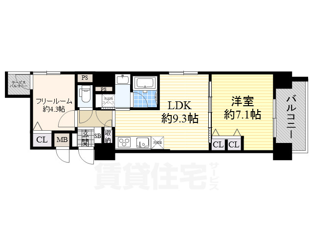 名古屋市中区丸の内のマンションの間取り