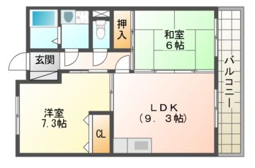 宇治市五ケ庄のマンションの間取り