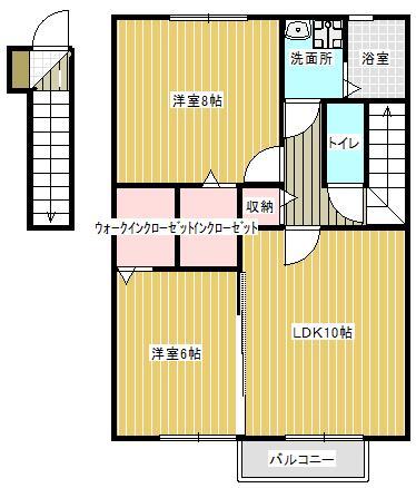 上山市松山のアパートの間取り