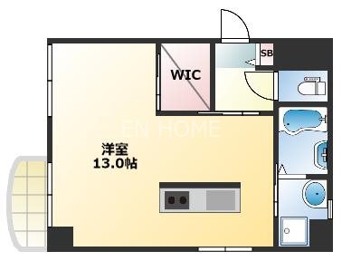 大阪市浪速区日本橋のマンションの間取り