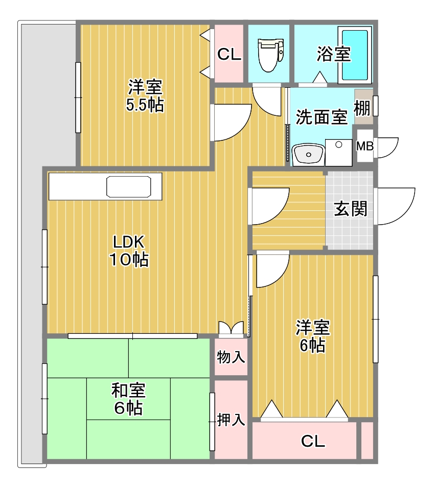 第20千里ハイツ1の間取り