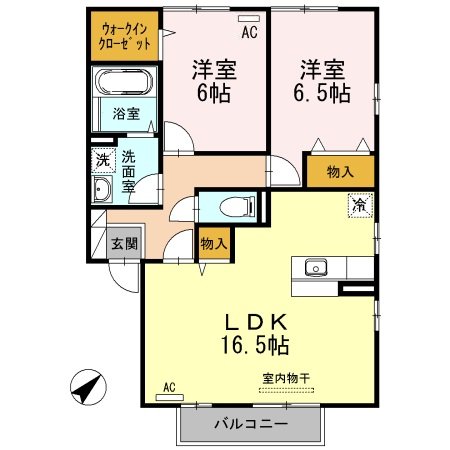 府中市中須町のアパートの間取り