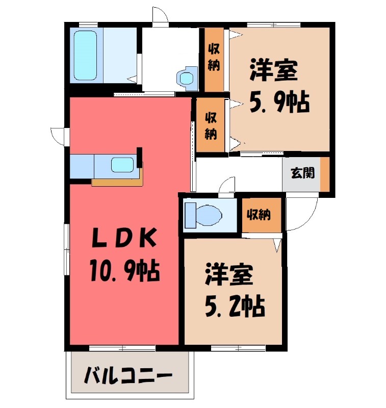 ブラン Bの間取り