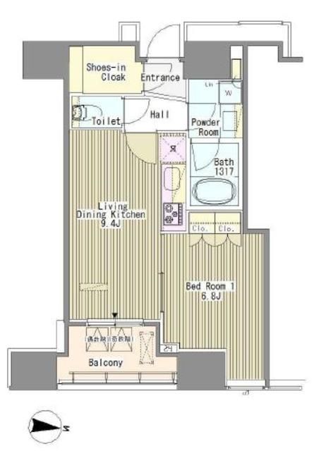 港区浜松町のマンションの間取り