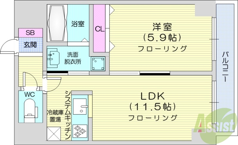 【エステラ北5条館の間取り】