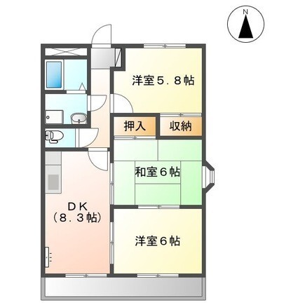 知多郡武豊町字平井のアパートの間取り