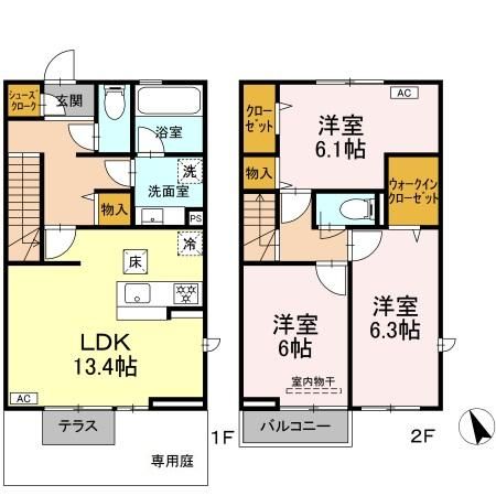 我孫子市南青山のアパートの間取り