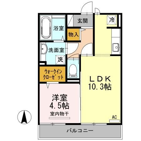 仙台市宮城野区新田のアパートの間取り