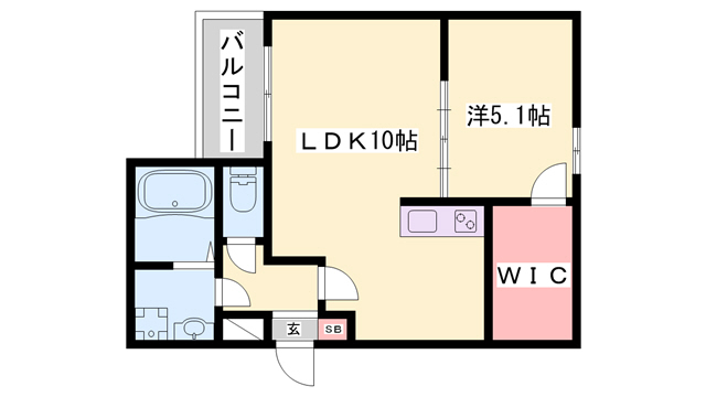 明石市林のアパートの間取り