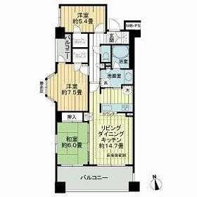 大田区東雪谷のマンションの間取り