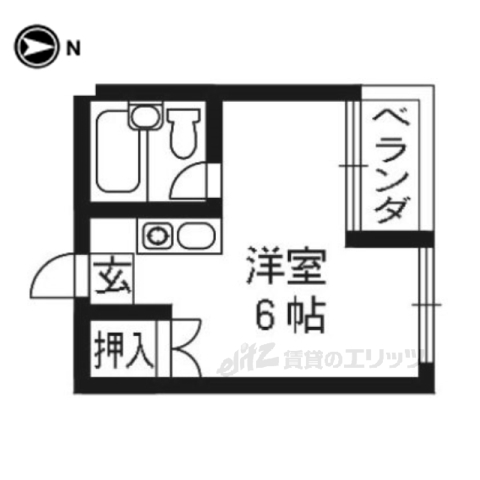 京都市下京区二人司町のマンションの間取り