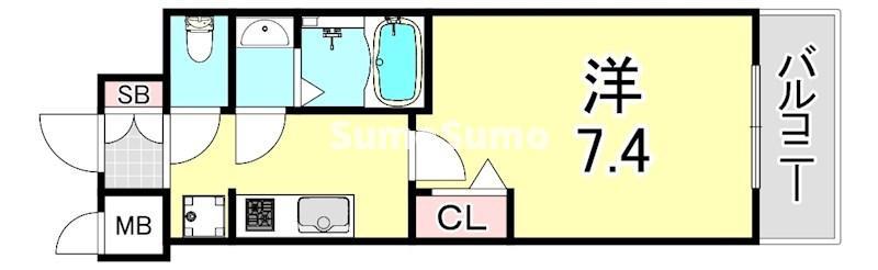 神戸市兵庫区下沢通のマンションの間取り