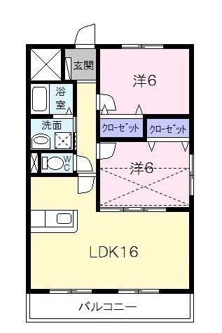 松阪市石津町のアパートの間取り