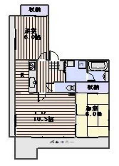 岡山市北区表町のマンションの間取り