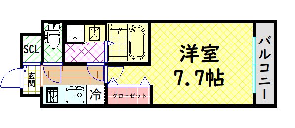 大阪市浪速区浪速東のマンションの間取り