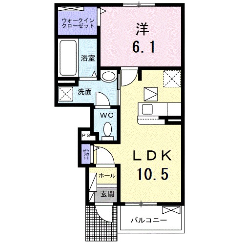 ブルーム　ウィズ　グレース　Ａの間取り