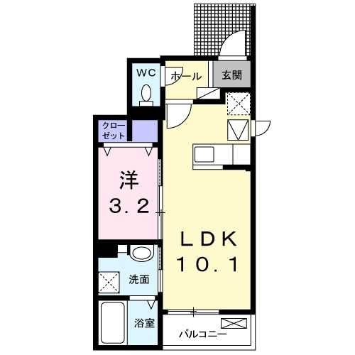 鎌ケ谷市道野辺のアパートの間取り