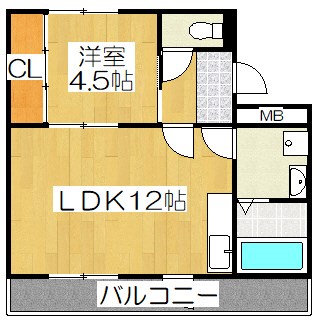 京都市北区大宮開町のマンションの間取り