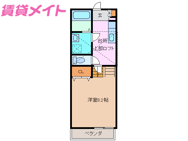 津市久居明神町のアパートの間取り