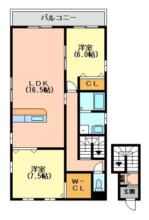 大阪市平野区平野本町のアパートの間取り