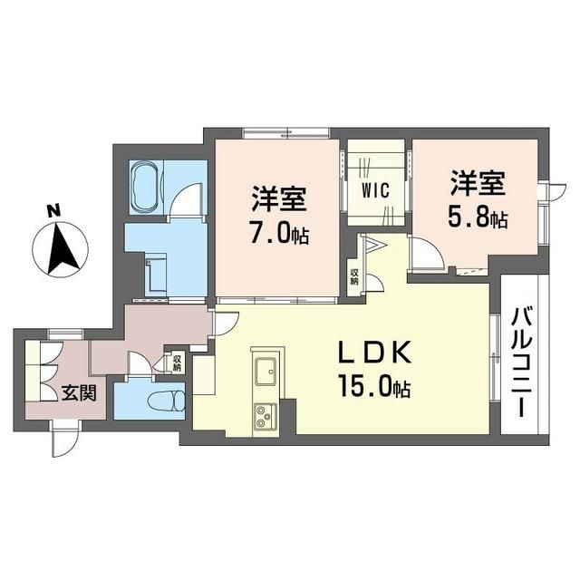 越谷市伊原のマンションの間取り