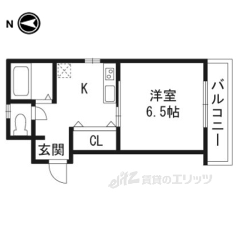 亀岡市京町のマンションの間取り