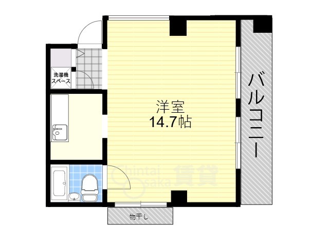 豊中市岡上の町のマンションの間取り