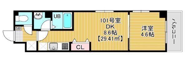 【千葉市稲毛区稲毛のマンションの間取り】