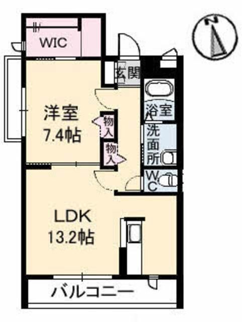 広島市東区中山西のアパートの間取り