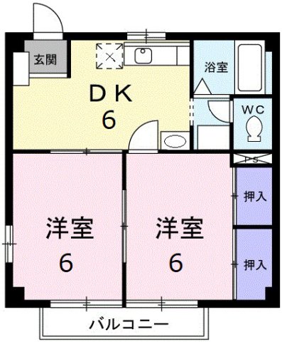 【広島市安佐南区川内のアパートの間取り】