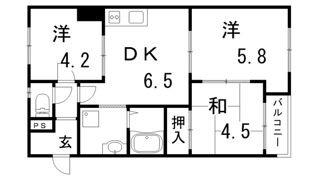 朝日プラザ湊川の間取り