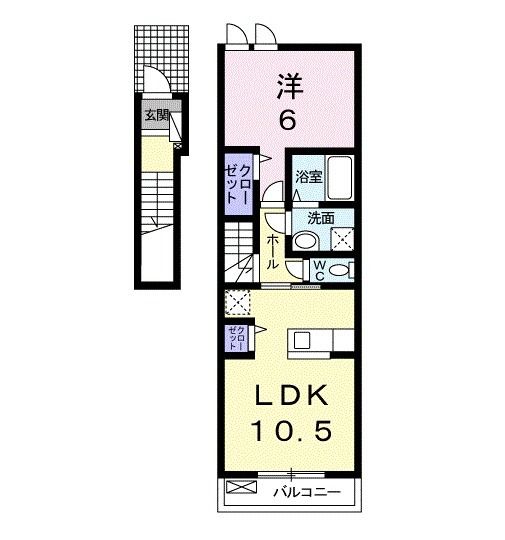 八代市本町のアパートの間取り