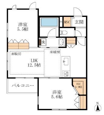 ＡＩ・グランディール　宿河原の間取り